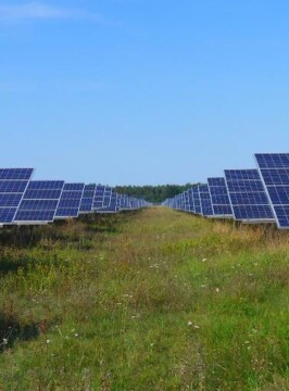 Solarmodule und Landschaft